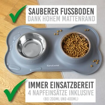 KaraLuna Napfunterlage Mit 4 Näpfen Grau 0,2 Cm³ 7 KaraLuna Napfunterlage Mit 4 Näpfen Grau 0,2 Cm³ – Bild 7