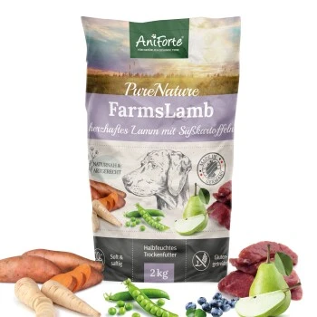 Aniforte Trockenfutter FarmsFamb - Herzhaftes Lamm Mit Süsskartoffeln 2 Kg 1 Aniforte Trockenfutter FarmsFamb - Herzhaftes Lamm Mit Süsskartoffeln 2 Kg