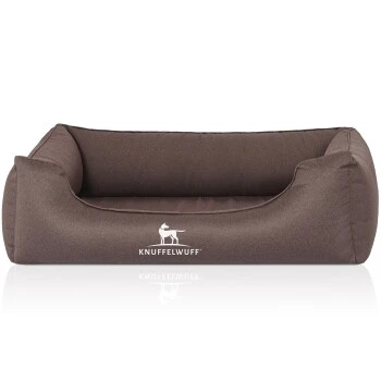 Knuffelwuff Orthopädisches Wasserabweisendes Hundebett Leon Aus Velours Mit Handwebcharakter Braun/ Grau M-L 1 Knuffelwuff Orthopädisches Wasserabweisendes Hundebett Leon Aus Velours Mit Handwebcharakter Braun/ Grau M-L