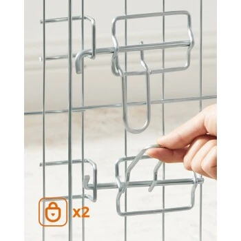 FEANDREA Welpenauslauf Faltbar Silber 2 FEANDREA Welpenauslauf Faltbar Silber – Bild 2