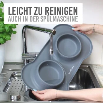 KaraLuna Napfunterlage Mit 4 Näpfen Grau 0,2 Cm³ 4 KaraLuna Napfunterlage Mit 4 Näpfen Grau 0,2 Cm³ – Bild 4
