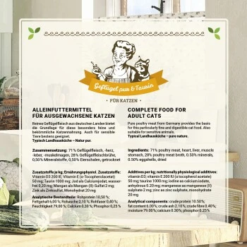 Betty's Landhausküche Geflügel Pur & Taurin 6 X 400g Für Katze 6 Betty's Landhausküche Geflügel Pur & Taurin 6 X 400g Für Katze – Bild 6